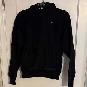 Champion Black Hoodie with Logo